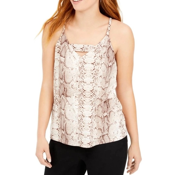 NWT BAR III Snakeskin Print Tank Top Sleeveless Blouse Back Zipper Closure - Picture 1 of 13
